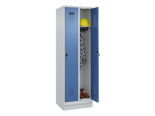 locker,HxBxD 1950x600x500mm,2vak,vak B 300mm,draaigrendel,sokkel