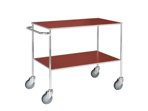 Tafelwagen,Draagverm. 150Kg,2Xstaalplaat,Staaletage,Zilverkleurig