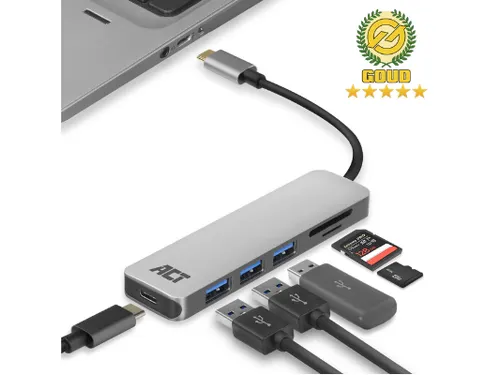 USB-C Hub 3.0 3x USB-A Cardreader PD