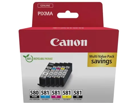 inktcartridge PGI-580PGBK + CLI-581, 200 - 1.660 pagina's, 2078C008, 4