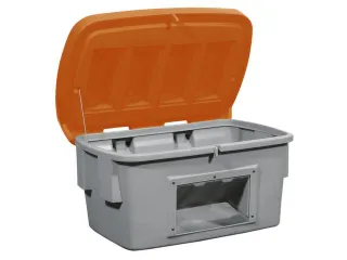 strooigoedbak,700l,HxBxD 930x1400x1070mm,PE,grijs,deksel oranje - 1