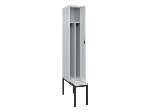 locker met bank,voor scheiding van kleding,HxBxD 2120x300x815mm,1vak