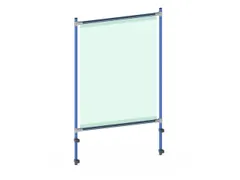 anti-speekselscherm,pvc-folie,glashelder,frame staal RAL5007