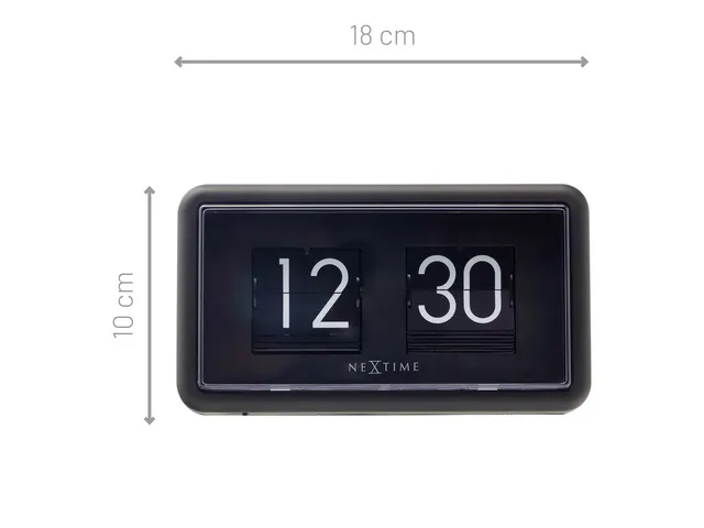 Horloge flip Nextime 18x10x7cm Table/Mural Noir/Blanc