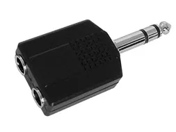 Dubbele Vrouwelijke 6.35mm Stereo Jack Mannelijke 6.35mm Stereo Jack