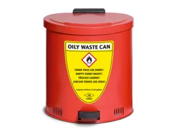 afvalbak voor poetsdoeken,staal,50l,HxBxD 540x495x505mm,m. pedaal,rood