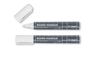 Glasbordmarker Sigel set 2 stuks wit ronde punt 2-3 mm - 1