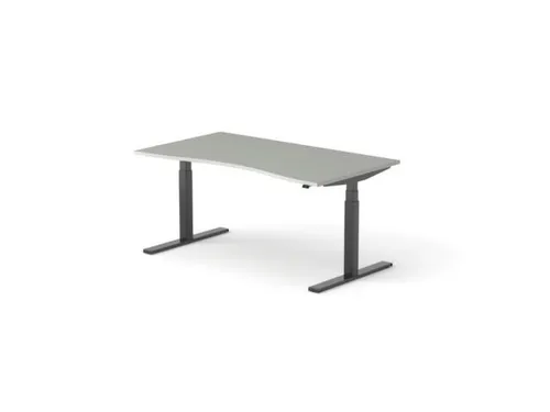 Elektrisch ihv bureau,HxBxD 650-1310x1600x900/800mm,blad lichtgrijs