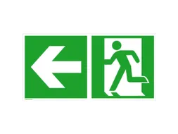 borden voor vluchtroutesignalering,nooduitgang links,pijl links,PVC