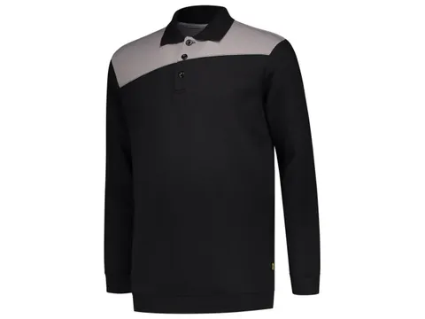 Tricorp 302004 Bicolor naden polosweater, zwart/grijs, maat L
