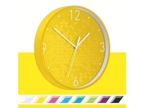 Wandklok Leitz WOW Ø29cm geel