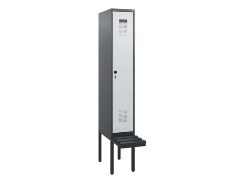 locker met bank,HxBxD 1950x300x815mm,1vak,vak B 300mm,draaigrendel
