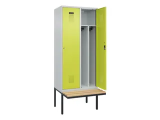 locker met bank,voor scheiding van kleding,HxBxD 2120x800x815mm,2vak - 1