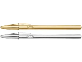 Balpen BIC Cristal medium goud en zilver - 2