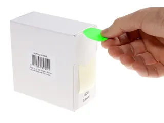 Etiketten Op Rol 35mm Fluor Groen Met Dispenser 500 Stuks - 2