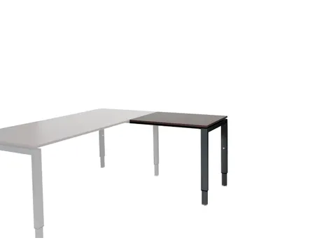 Domino Aanbouw Hoogte Verstelbaar 800x600mm Grijs 25mm Zwart