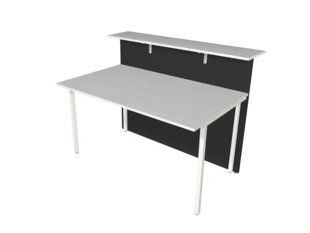Balie Aanbouwelement 1350x1015mm Recht Front Antraciet Bladen Wit