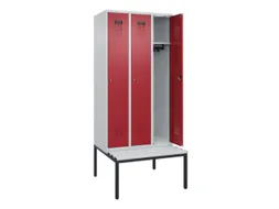 locker met bank,HxBxD 2120x900x815mm,3vak,vak B 300mm,cilinderslot