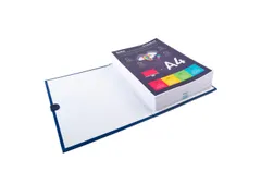 Map met uitrekbare rug balacron Klittenband sluiting 24x32 Donkerblauw