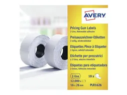 Prijsetiket Avery PLR1626 16x26mm afneembaar wit