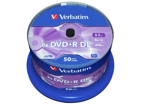 Verbatim DVD+R DL 8,5GB 8x SP mat zilver 50 stuks