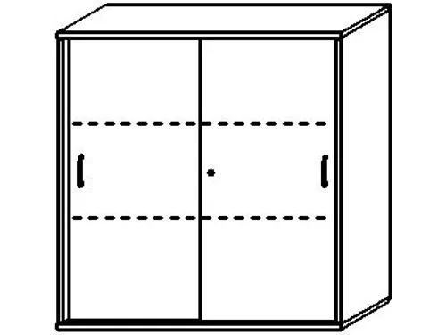 schuifdeurkast HxBxD 1150x1000x430mm romp onyxgrijs decor front noten