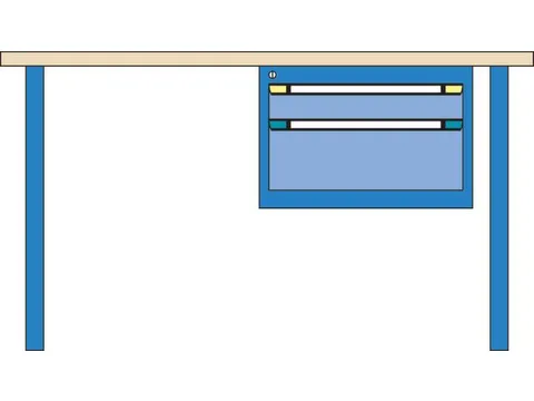werkbank,HxBxD 840x1500x700mm,multiplexblad,RAL7035,front RAL7035