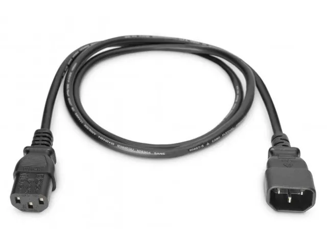 Netsnoer verlengkabel C14-C13 mannelijk/vrouwelijk 1,2m Zwart