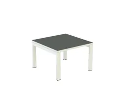 Bijzettafel 400X600X600Mm Antraciet 4Voeten Wit Vierkante Buis