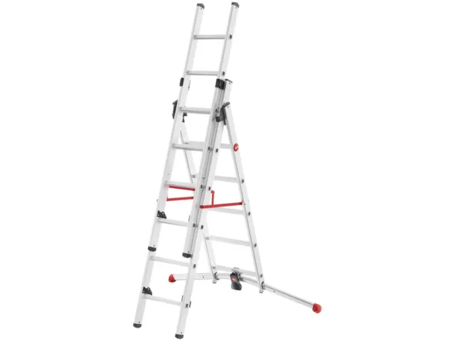 échelle télescopique polyvalente,2x6/1x5 échelons,lisse L 3,73m,alu