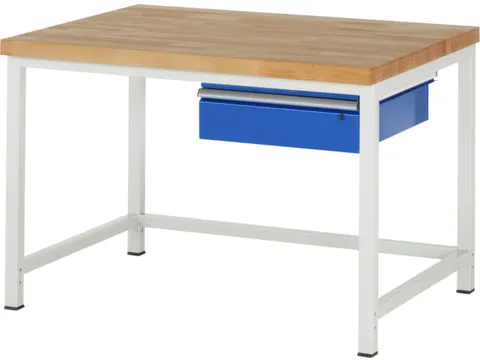 werkbank,HxBxD 840-1040x1250x900mm,beukblad,draagverm. 1250kg