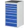 ladekast 1035x580x650mm 8laden cilinderslot RAL7035 RAL5010 metaal