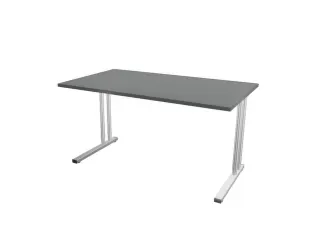 In hoogte verstelbaar bureau,HxBxD 720-840x1400x800mm,MS-donkergrijs - 2