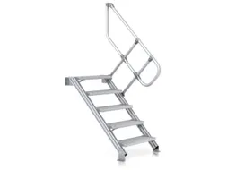 industriële trap,bordes H 1,07m,5treden,trede D 225mm,45° helling