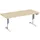 Elektrisch ihv bureau,HxBxD 630-1280x1800x800mm,blad esdoorn