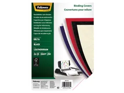 Voorblad Fellowes A4 lederlook zwart 25 stuks