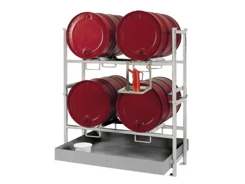 Complete Aanbieding Stapelframes 2x 2x200l Opvangbak Verzinkt