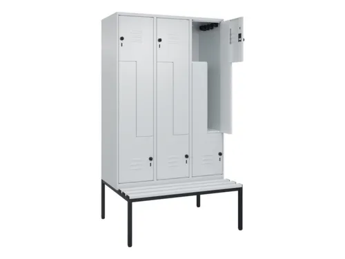 Z-garderobekast,HxBxD 2120x1200x815mm,6vak,vak B 400mm,draaigrendel