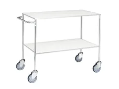Tafelwagen,Draagverm. 150Kg,2Xstaalplaat,Staaletage,Zilverkleurig