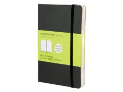 Notitieboek Moleskine pocket 90x140mm blanco soft cover zwart