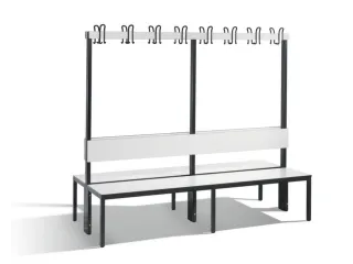 omkleedbank,HxLxD 1650x2000x760mm,HPL wit,frame staal RAL7021 - 1
