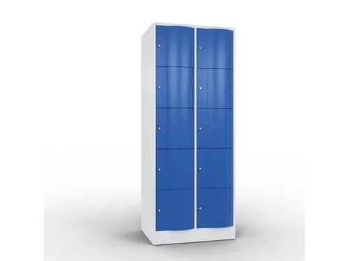 lockerkast,HxBxD 1950x770x640mm,2x5vakken,romp RAL7035,front RAL5010
