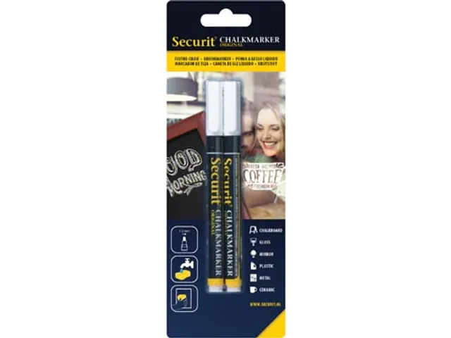 Krijtmarker Fijn, Blister Van 2 Stuks, Wit