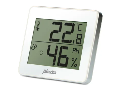 Thermometer hygrometer Alecto WS-55 wit - zilver