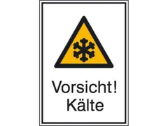 Panneau d'avertissement combiné p. int./ext. Attention ! Froid PVC