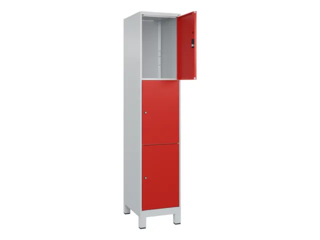 lockerkast,HxBxD 1950x400x500mm,1x3vakken,vak B 400mm,cil.-slot,voeten