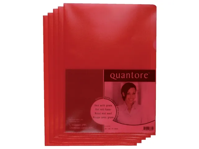 Insteekmap L-model Quantore A4 PP 0.12mm rood 25 stuks