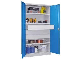 systeemkast,HxBxD 1950x1040x630mm,3xStalen bodem,RAL7035,front RAL5012 - 2