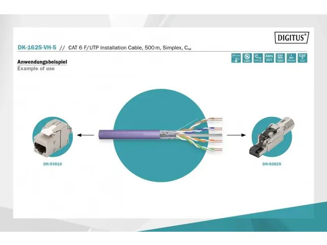 CAT 6 F-UTP installatiekabel 250 MHz AWG 23/1 500m Cca violet