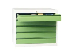 ladekast 600x715x600mm 5laden cilinderslot RAL7035 front RAL6011